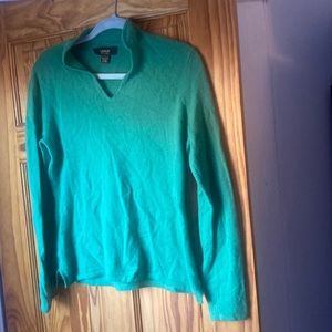 green cashmere sweater